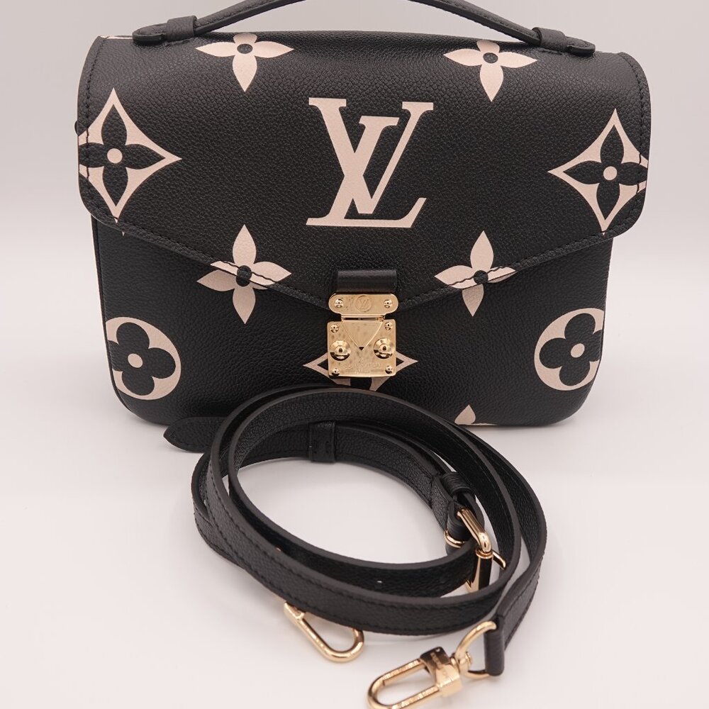 Louis Vuitton Empreinte Giant Monogram Bicolor Pochette Metis Black Beige - Picture 14 of 15